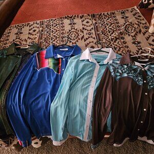 Xl Ranch Dressn rodeo half snap button up shirts